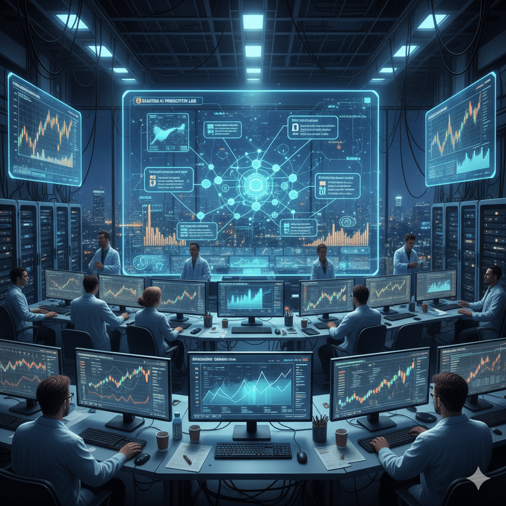 An AI-powered stock prediction chart interface